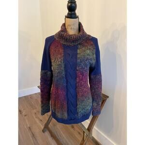 Vintage Parkhurst Multicolor Turtle Neck Sweater Size Medium